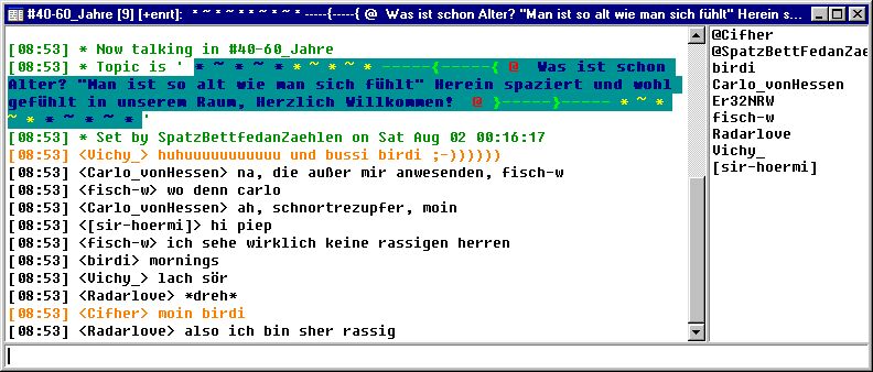 Screenshit von irc.singles.de erwartet