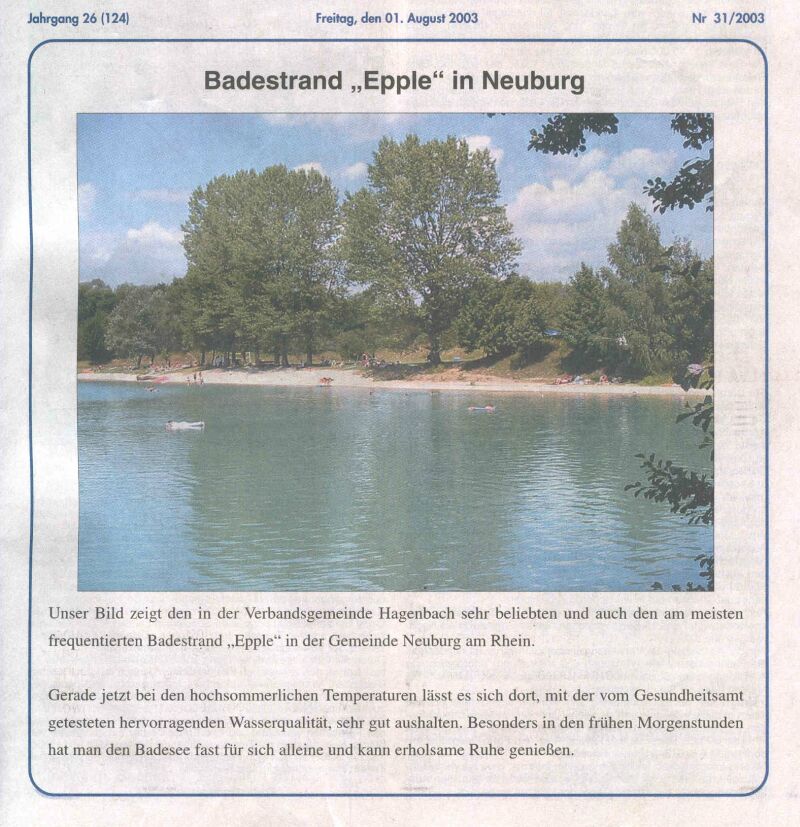 Erwartet wird Bild von eppele ( Baggersee )